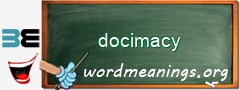 WordMeaning blackboard for docimacy